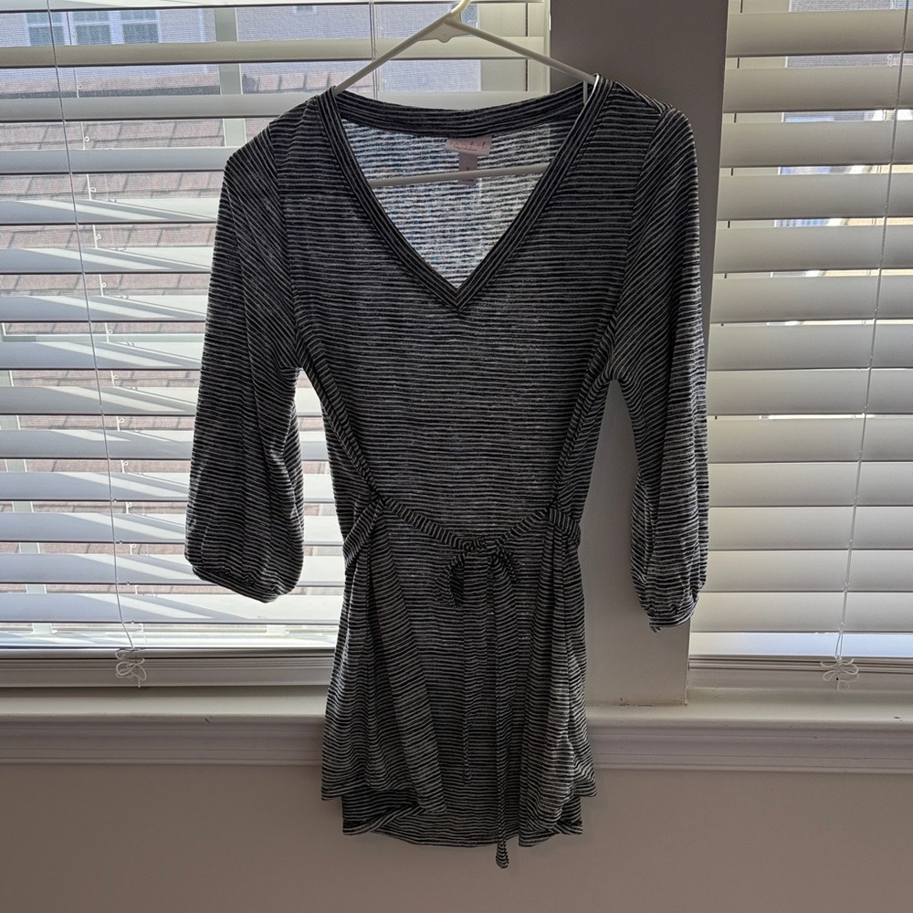 Isabel Maternity by Ingrid & Isabel Black and White Striped Tunic
